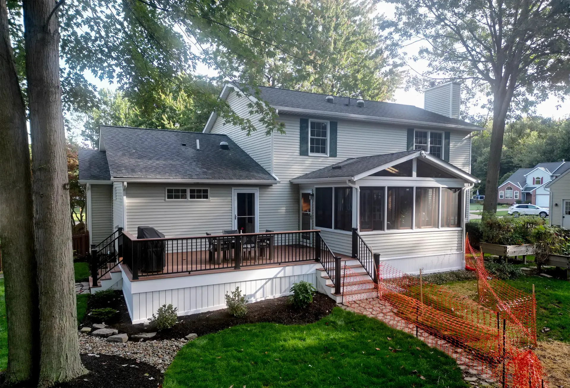 St. John's Abbey deck with landscaping
